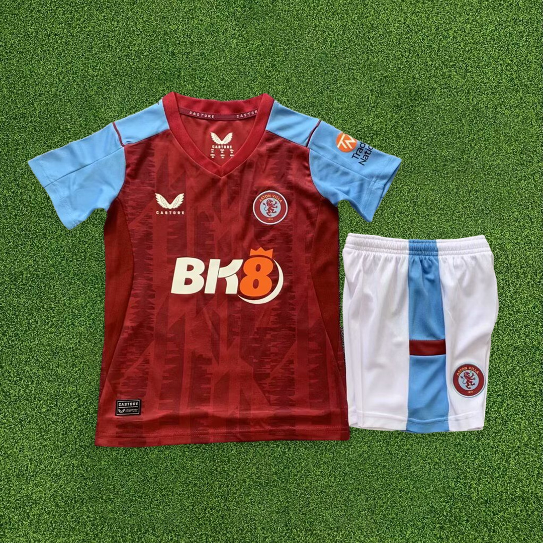 Aston Villa 23-24 Home Kids Kit